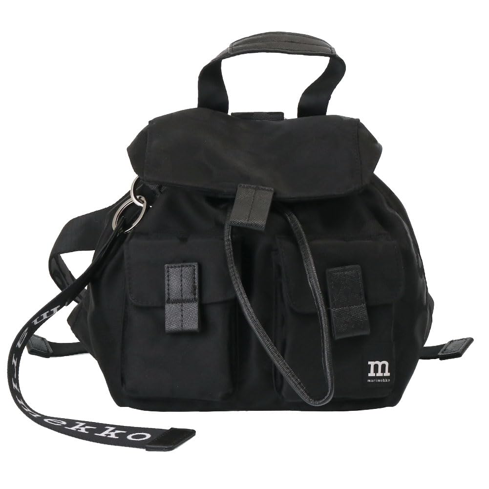 Женский рюкзак Marimekko EVERYTHING BACKPACK S UNIKKO, Узор Unikko, Черный, 92230 999 (Использовал)