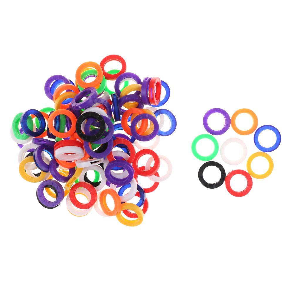 10Pcs Candy Color Hollow Silicone Key Cap Covers Topper Keyring Circle Holder