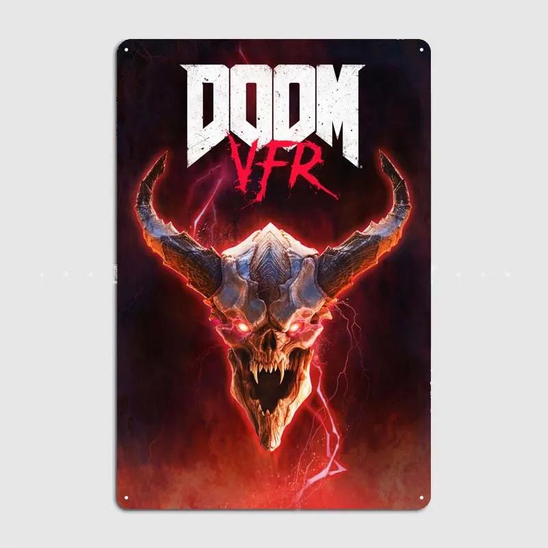 Dooms Poster Heimdekorationszubehör Spielschilder Wandkunst Vintage Metallblechschild für Gamer-Zimmer Wanddekoration Hausdekor