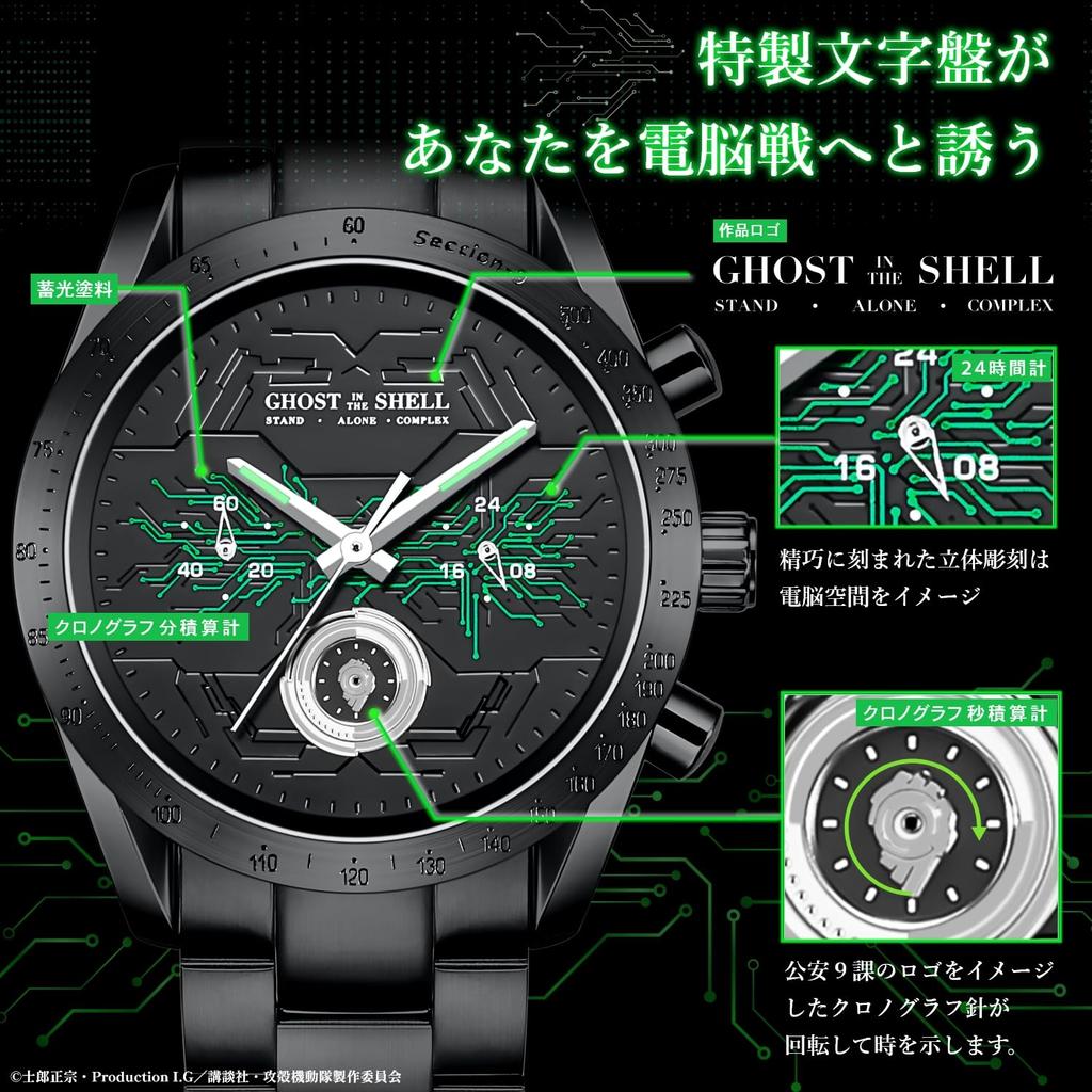 Ghost in the Shell Kronografarmbandsur Kusanagi Motoko Modell S.A.C.