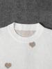 Heart Knit Sweater - Women's Autumn/Winter Casual Round Neck Pullover