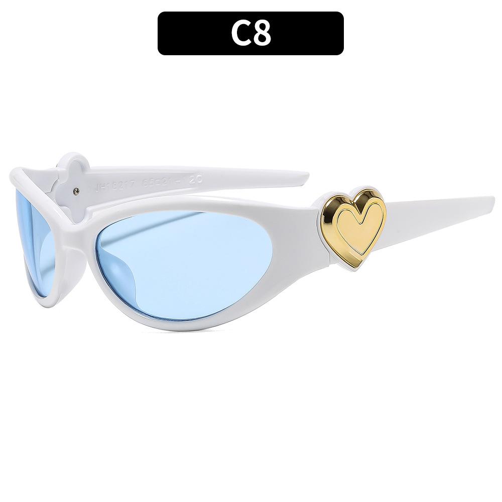 Retro  Style Oval Sunglasses For Women Men Fashion Heart Sports Goggles Popular Cat Eye Sun Glasses Ladies Uv400