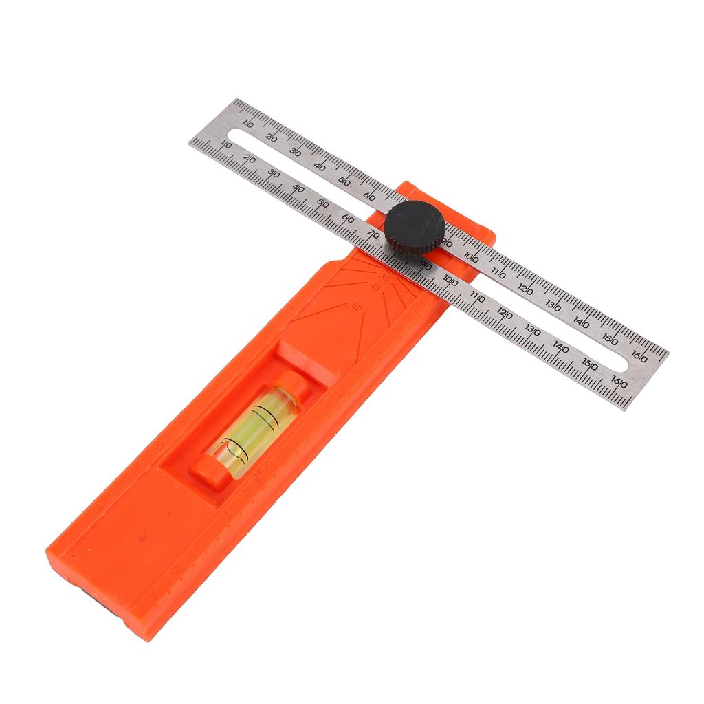 Woodworking Marking Ruler 0 16cm Multi Angle Positioning Scribing Ruler with Level Bubble