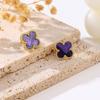 13MM titanium steel non fading clover earrings, high-grade titanium steel 18k earring accessories