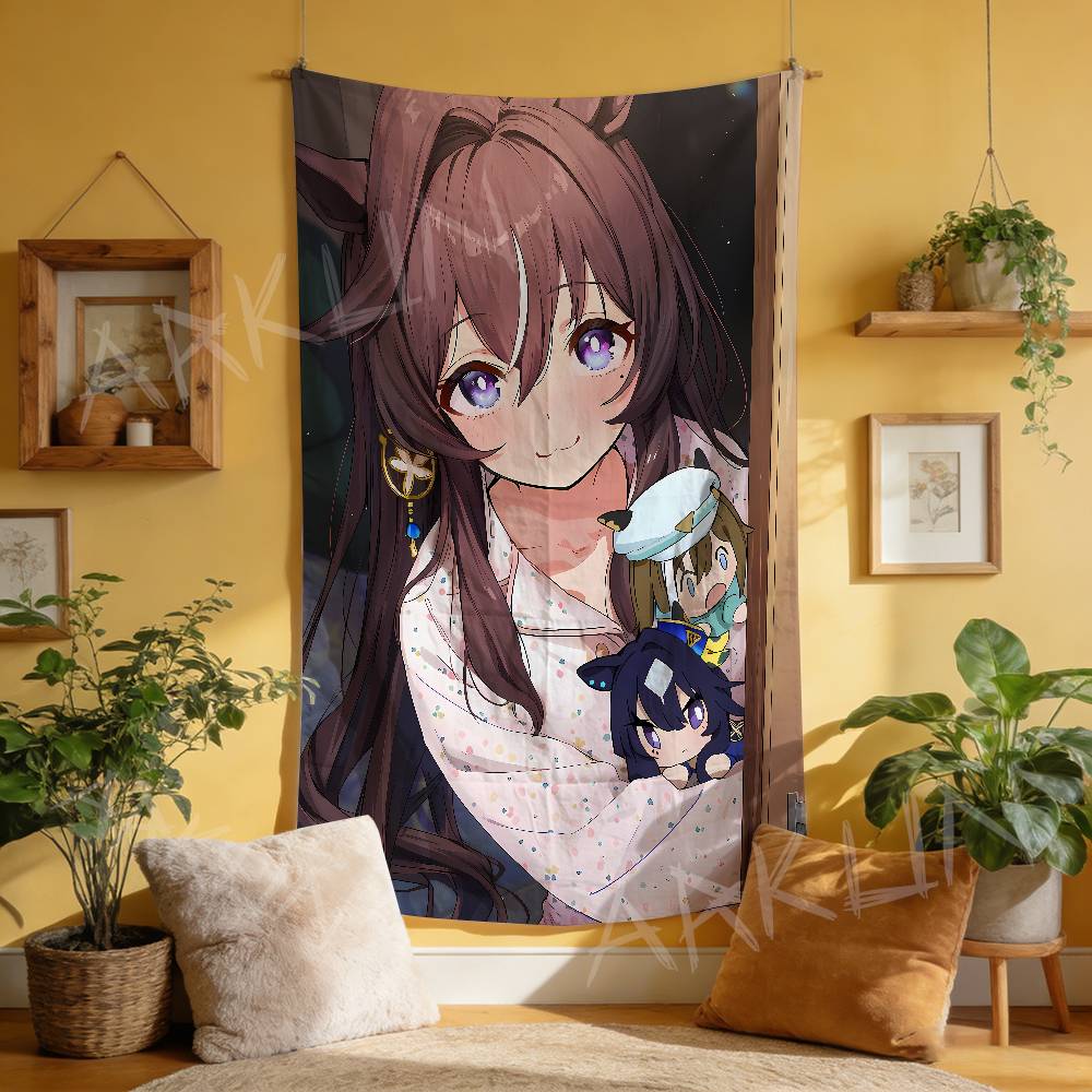 Tapestry Decorative Hot Uma Musume Anime Gaming Girl Tapestry Wall Art Hanging Dorm Background Cloth Banner Fans Gift Home Decor