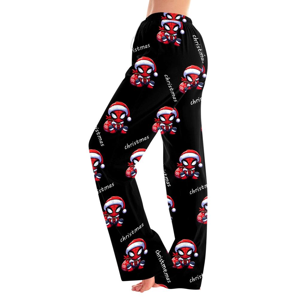 Women's Casual Loose Fit Pants with Elastic Waist, Printed Sleep Pants