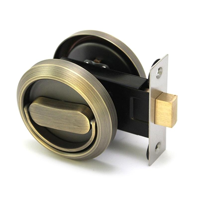

304 Stainless Steel Invisible Door Lock Adjustable Concealed Door Lock Home Entry Door Handles Lock for Cabinet Closet бронзовий