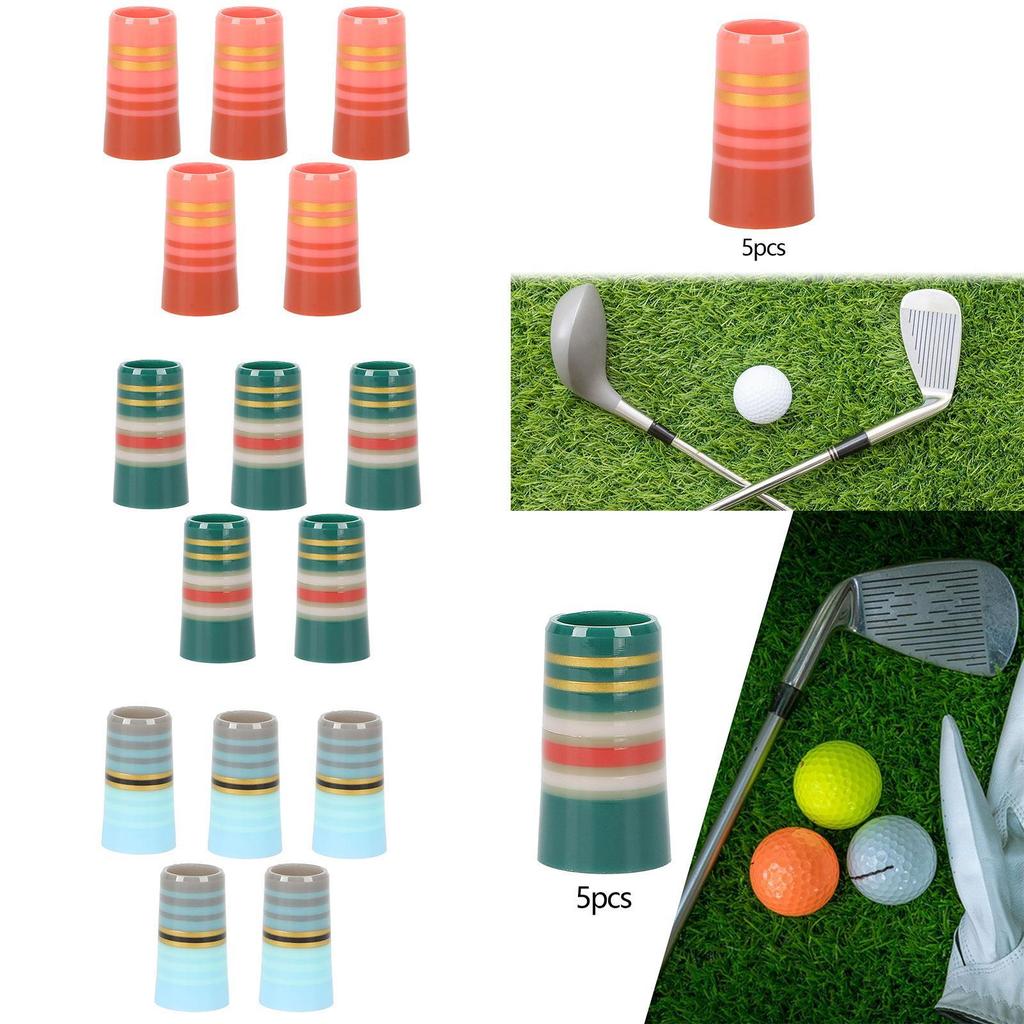 5x Golf Sleeve Ferrules for Taper Tip Iron Wedge Golf Accessories Cover Fit 0.370'' Parallel Shaft Supplies Golf Ferrules