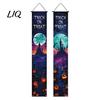 Festive Home Decor Halloween Porch Sign Banner, Pumpkin Ghost Party Awning Hanging Wall Decorative Holiday Banner Door Decoration, Front Wreath