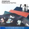 ZONESUN Digitale Multifunktions-Heißpresse Stempelwerkzeug 15x15cm für T-Shirts Mauspads Einlegesohlen Leder Pyrografie ZS-90ZY