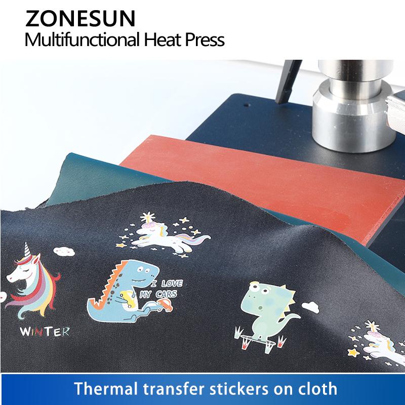 ZONESUN Digitale Multifunktions-Heißpresse Stempelwerkzeug 15x15cm für T-Shirts Mauspads Einlegesohlen Leder Pyrografie ZS-90ZY