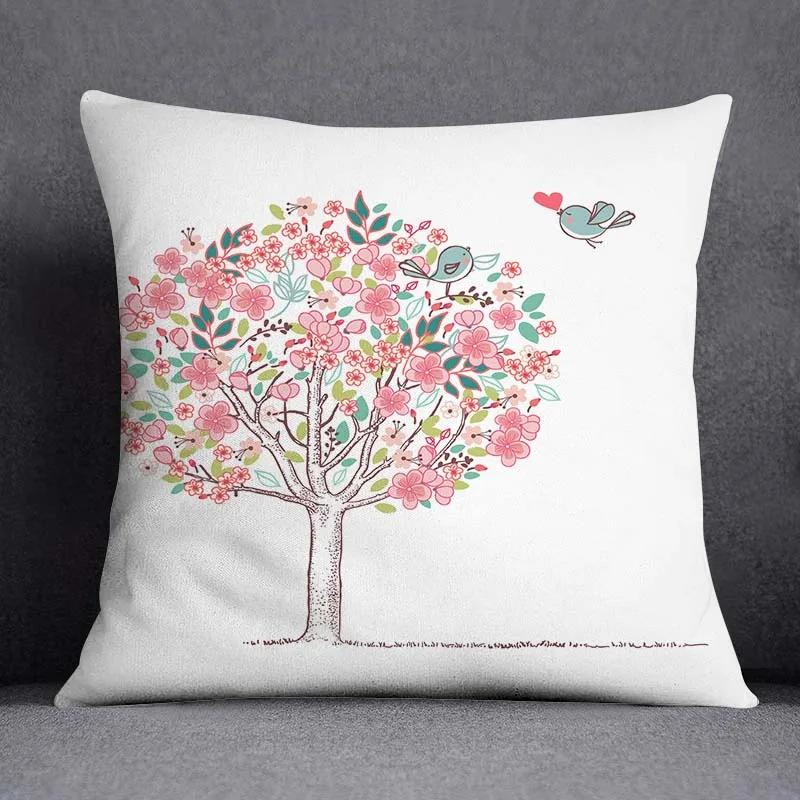 Juste De Coussin Carrée À Motif Papillon, Taie D'oreiller, Série Rose, Décoration De Bureau À Domicile