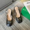 High-Heeled Sandals with Metal Decoration for Women, Professional, Fashionable Office Shoes, 2026