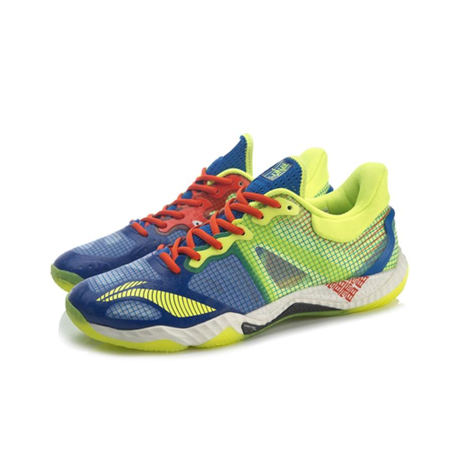 Li Ning Falcon 4 Stoff Rutschfest Abriebfest Low-Top Badmintonschuhe Herrenschuhe Fluoreszierend-Gelb Grün AYAR001-1