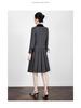 French Grey Lapel Top & Pleated Skirt Suit - New College Style Series