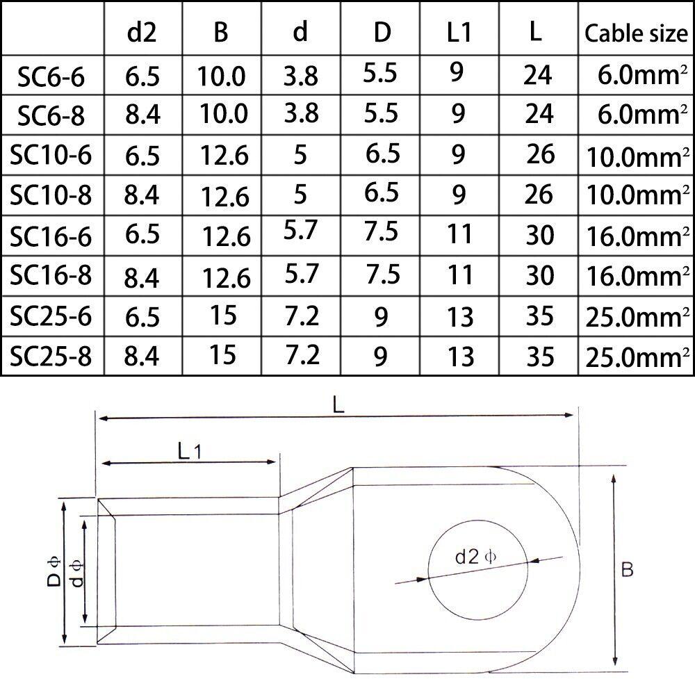 240 Buc. Papuci de Cablu Baterie Cupru Inel Terminale de Crimp Conectori Cablu Electric