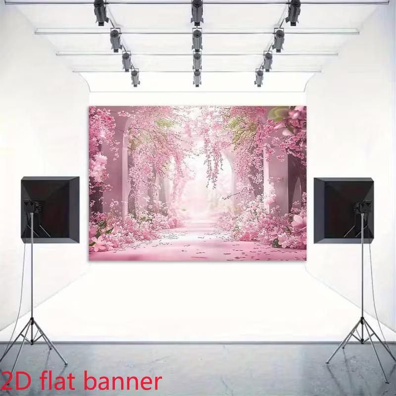 2D Sakura Flower Tunnel Backdrop Romantic Wedding Photography Background