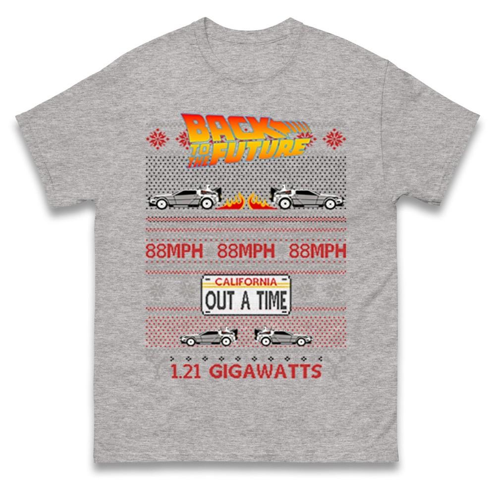 Back To The Future Out A Time Christmas Tshirt Funny Retro Movie Gift Tee Top