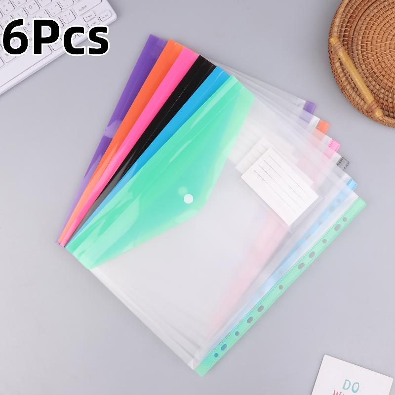 6/12 Packs A4 Expandable Folders Plastic Envelopes Binder Folders ,Binder Pocket Organizer Folders, For School Office Home