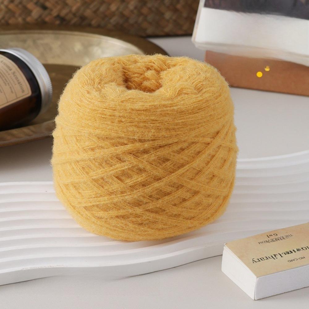 100g Neues flauschiges Mohairgarn Einfarbig Weiches Baumwollgarnknäuel Warm Mitteldick Strickschalgarn Strickpullover