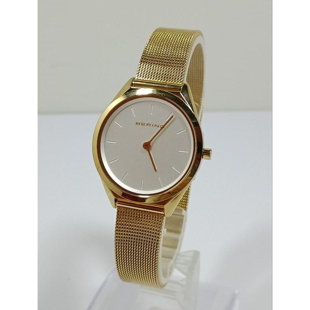 Used Bering Ultra Slim 17031-334 Gold Mesh Belt