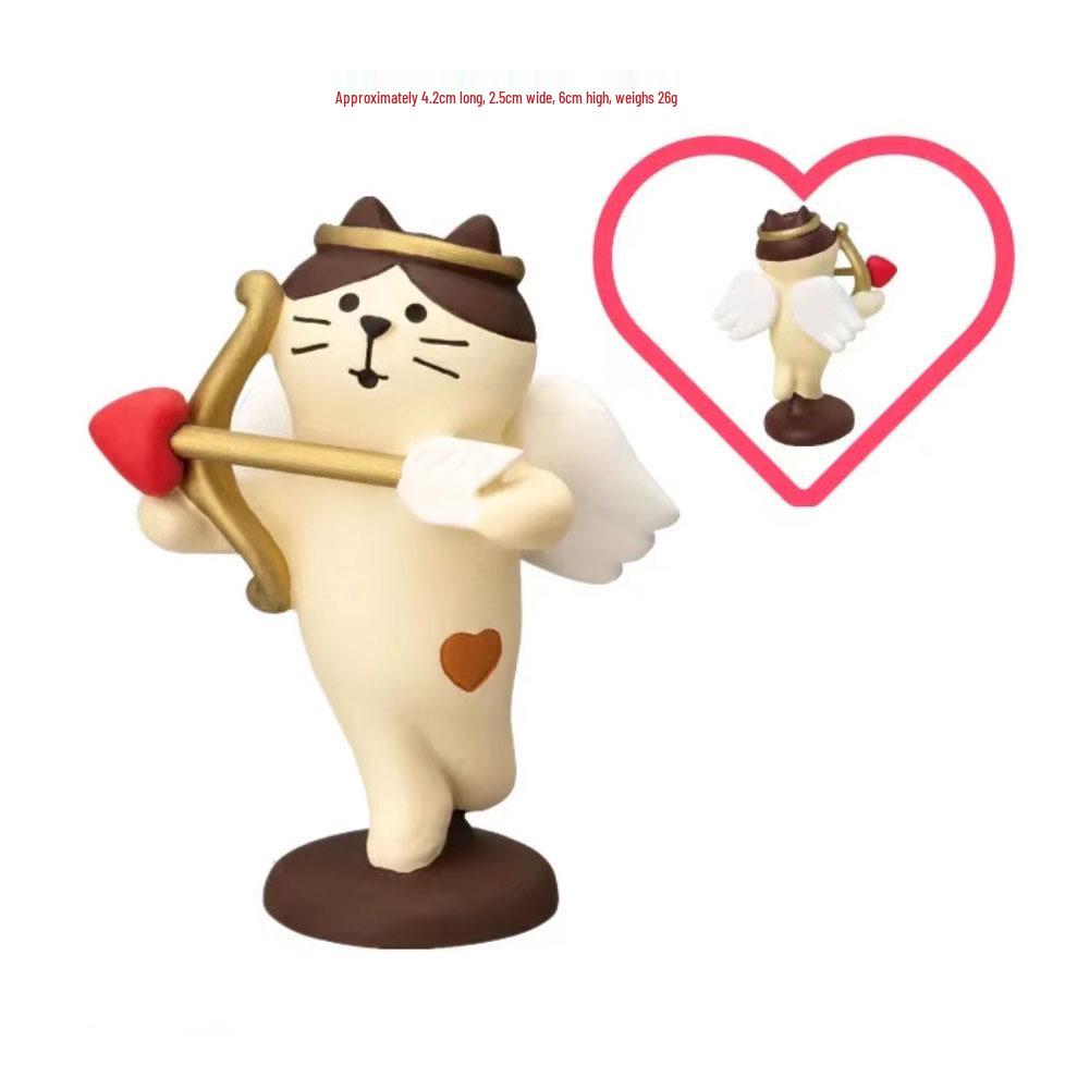 Japanese ZAKKA Cat Strawberry Chocolate Cake Shop Resin Ornament