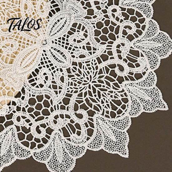 Elegant Lace Placemats Round White Doily, Retro Placemat, Embroidered Table Mat, Coffee Covers Doilies for Wedding Bridal Shower Dining Decor