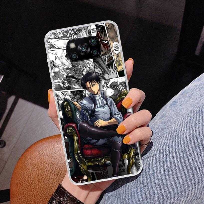 Levi Attack Phone Case For Xiaomi Poco X7 X6 X5 Pro F7 Ultra Redmi 15C 15 13C 13 12C 12 10 10A 10C 9 9A 9C 9T Cover Poco X7 X6 X