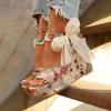 Summer Women'S Elegant Retro Floral Wedge Sandals