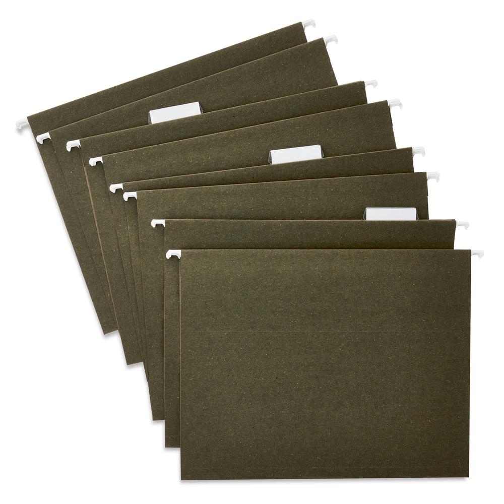 

Standard Green Hanging File Folders Letter Size 1/5 Cut Tabs Inserts Box of 25 Durable Organizers Home Office Filing United States