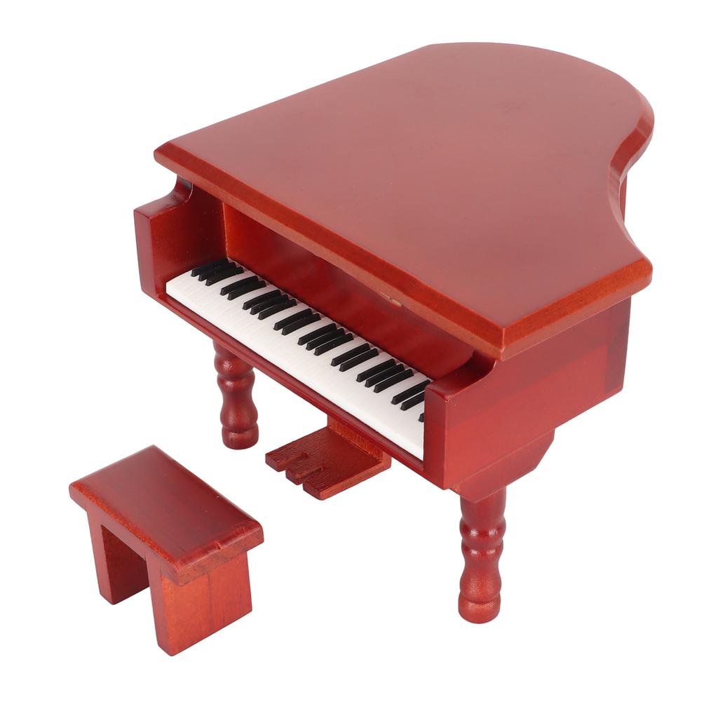 Holzspieluhr Klavierstil Einfache Bedienung Vergoldetes Uhrwerk Aufziehspieluhr für Zuhause Auto