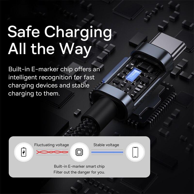 Baseus 100W USB C zu Typ C Kabel für 15 Plus Pro Max PD Schnellladekabel Datenkabel für Macbook Samsung