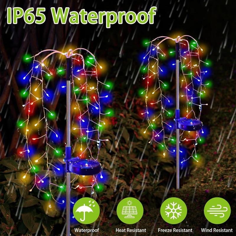 Solar LED String Light For Outdoor Solar Powered Willow Trees Lights 100LED 160LED 200LED Decorative Lights Garden Terrace Path