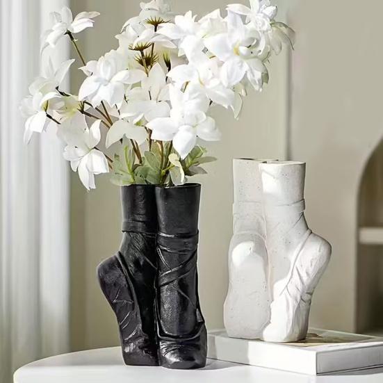 Balletsko Blomstervase Moderne Blomsterarrangement Borddekoration Abstrakt Kunst Danse sko Dekorativ Vase til Sofabord Kontorhylde Gaver