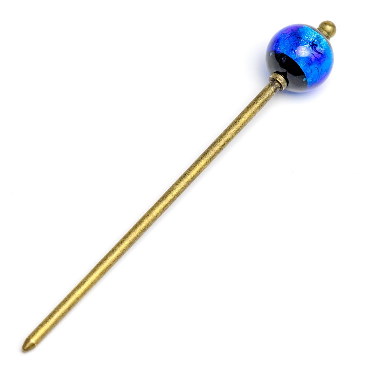 

Канзаши морская капля стекло 22мм античное золото одиночный японское украшение для волос для и другой традиционной японской одежды заколка, светящийся в темноте