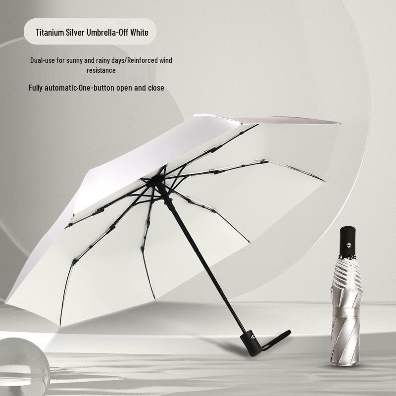 Peptide Silver Titanium Sunscreen Dual-Use Umbrella: Reflective, Sun & Rain Protection, VIP Princess Five-Fold Design.