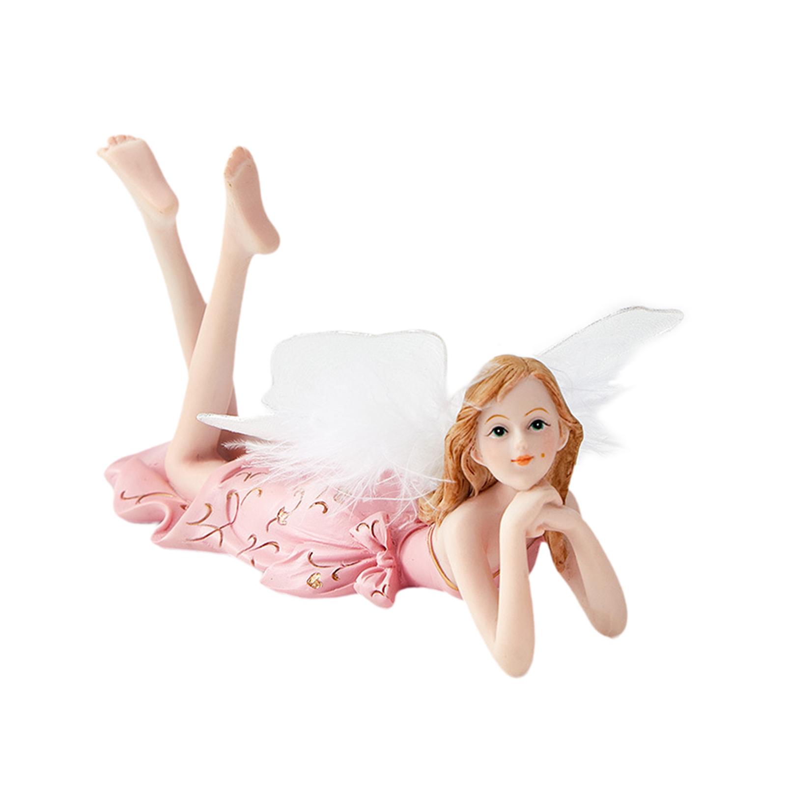 

Angel Figurine Collection Craft Aesthetic Housewarming Gift Girl Statue for Bookshelf Cabinets Shelf Office Entryway Desktop