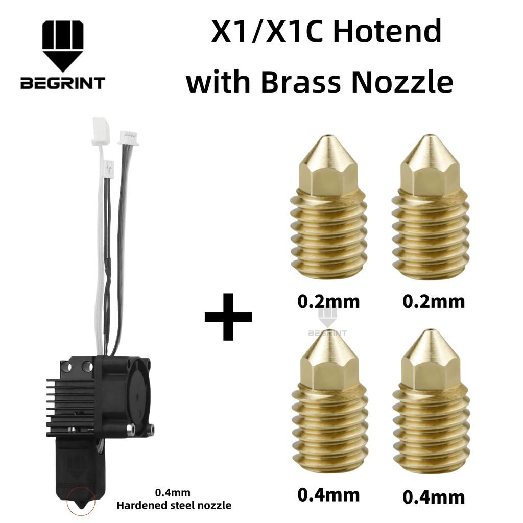 Für Bambu Lab X1C P1P P1S Kompletter Hotend-Druckkopf mit Lüfter Thermistor Keramikheizung 0,4mm Gehärtete Stahl-Düse Für Bambulab