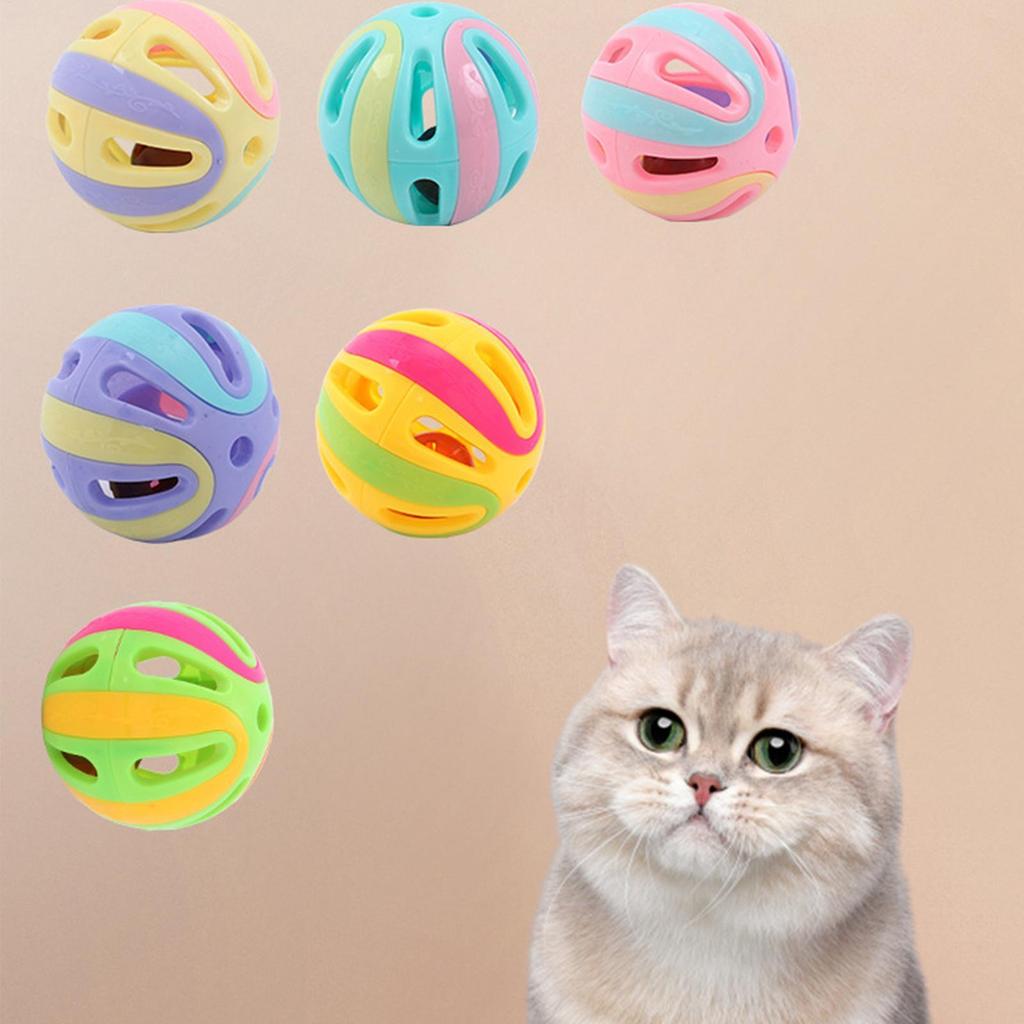 Cat Toy Ball With Bell, 4.8cm Interactive Cat Playing Bell Toy, Portable Hollow Cat Jingle Ball Toy, Pet Cats Playing Supplies