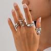 14Pcs/Set Hiphop Punk Metal Rings for Women Men Vintage Silver Color Irregular Knuckle Joint Ring Set Party Jewelry Gifts
