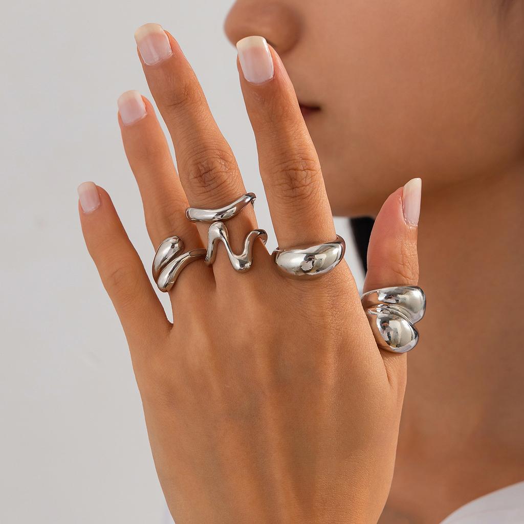 14Pcs/Set Hiphop Punk Metal Rings for Women Men Vintage Silver Color Irregular Knuckle Joint Ring Set Party Jewelry Gifts