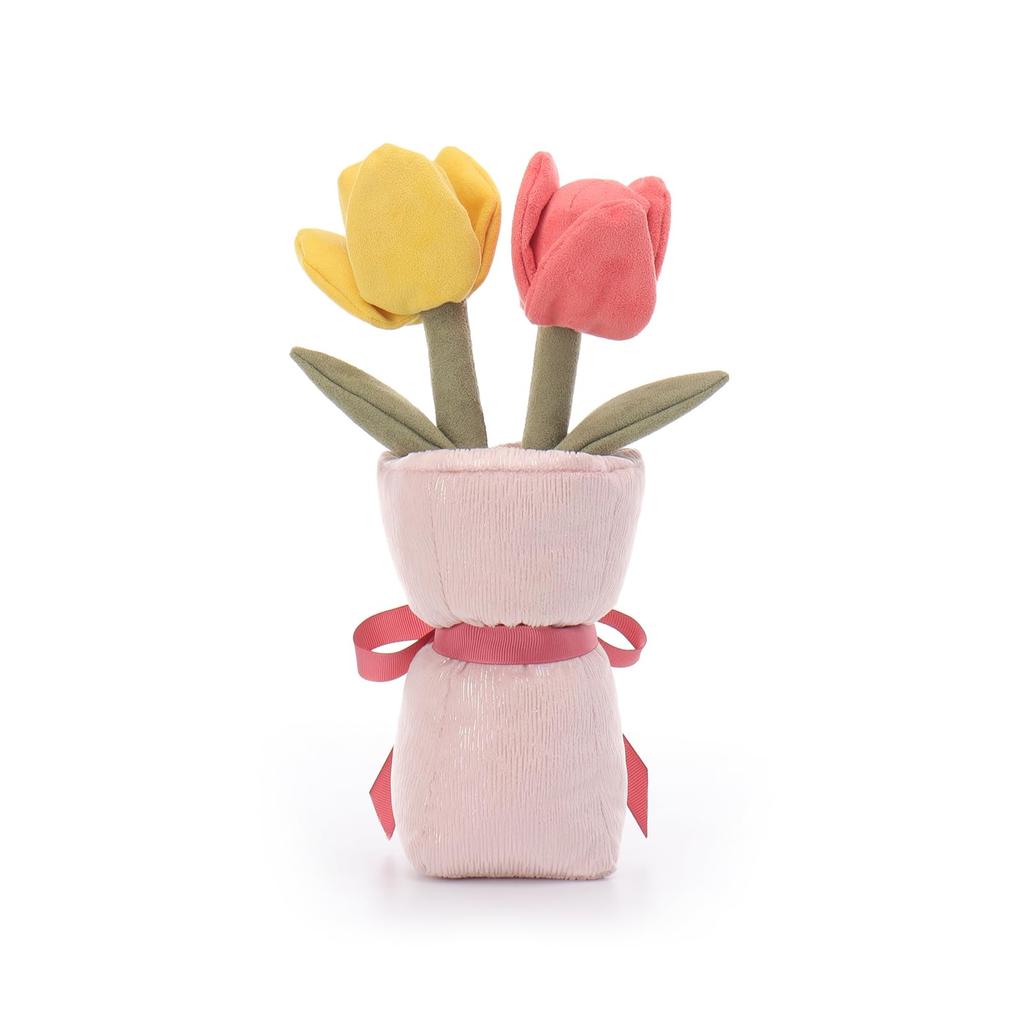 Apricot Lamb Romantic Tulip Vase Plush Toy, Soft and Cute, Fluffy Romantic Tulip Vase 28cm, Suitable for Boys and Girls