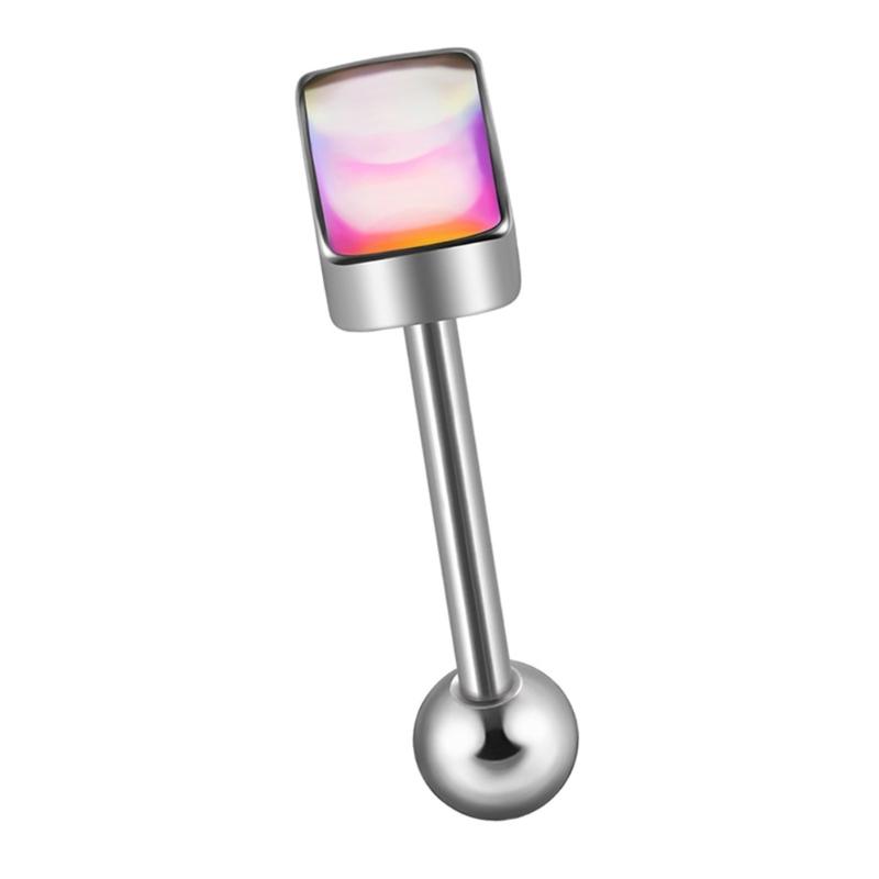 

Practical Stainless Steel Rectangular Tongue Stud With Unique Elegant Designs Portable for Fashion Enthusiasts