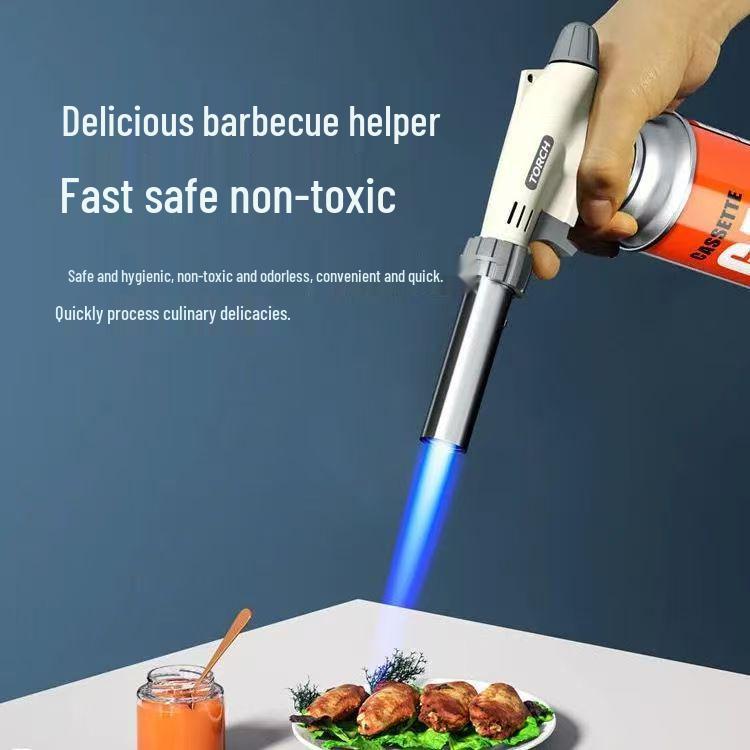 Handheld Blowtorch Flame Gun for Charcoal Lighting and Singeing Pig Hair