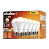 Okalumi LED Light Bulbs, Dimmable, E17 Base, 60W Equivalent, Warm White, 2700k, 720lm, Compact, Wide Beam, Compatible with Insulation Fixtures, Pack