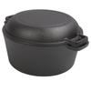 Oven Pot with Skillet Lid Cooking Pan 4.7L Cast Iron Dual Handles Cookware Pot Set for Bread Frying