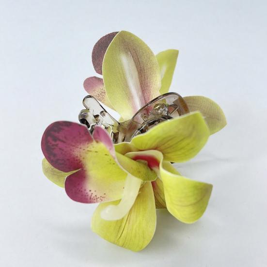 Hairpin Soft Fabric Flower Hairpin Realistic Orchid Design Lightweight Decorative Hair Clip