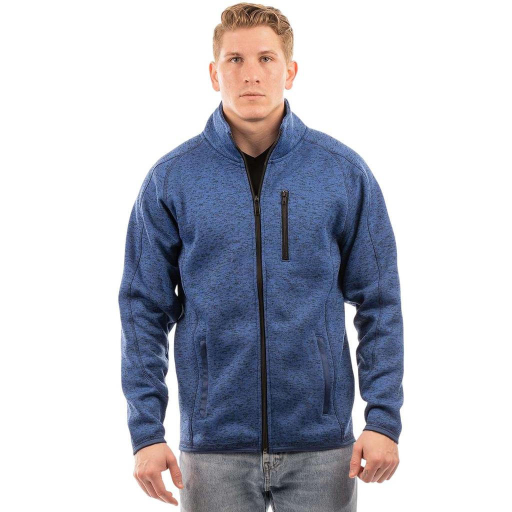 Burnside Mens Knitted Full Zip Sweat Jacket