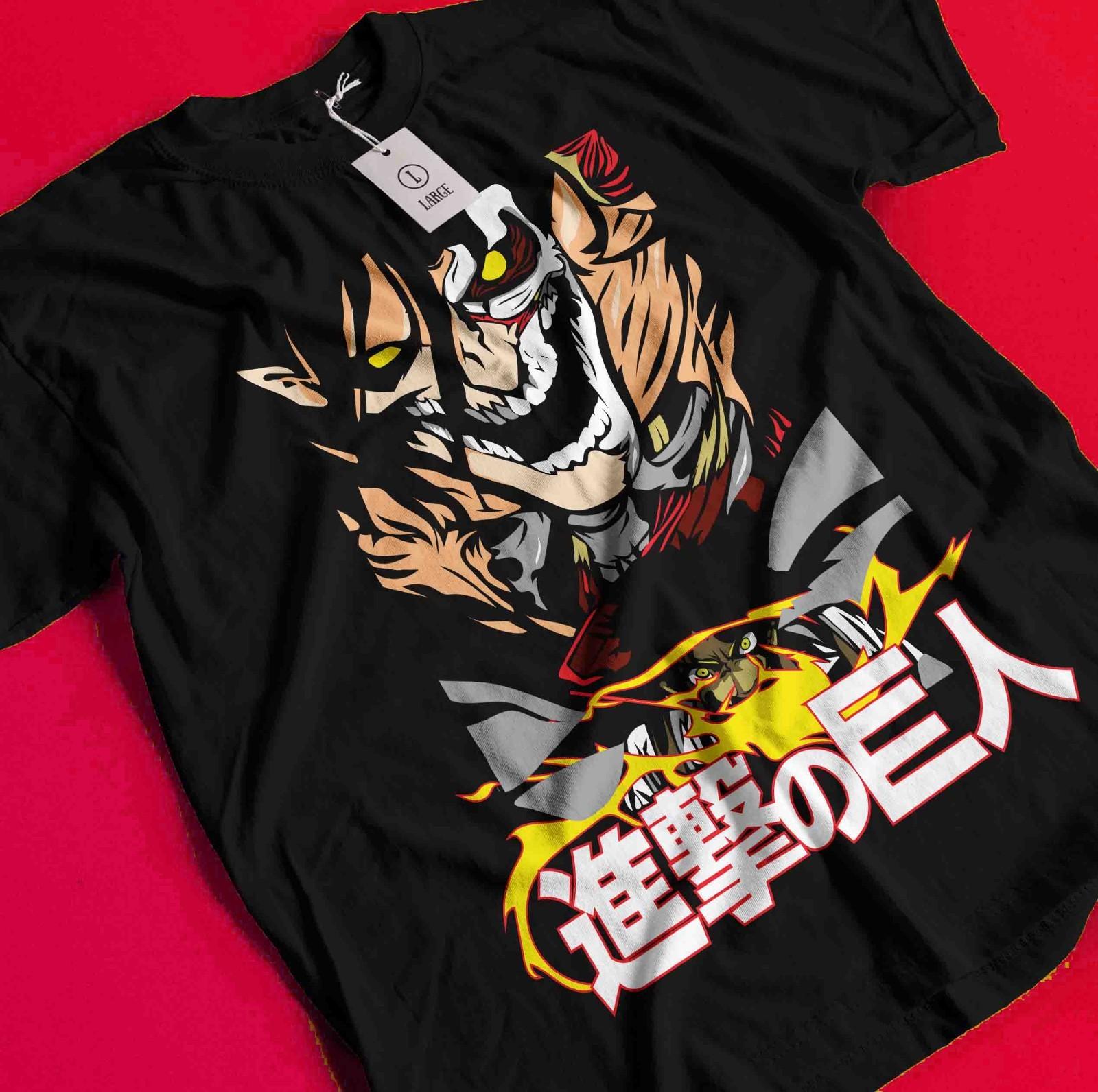 Attack on Titan T-Shirt Eren Yeager Anime Mikasa AOT Manga Graphic Unisex Tee BB138 4XL