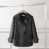 Spring/Fall Women's Mid-Length Leather Trench Coat—Stylish PU Leather Jacket